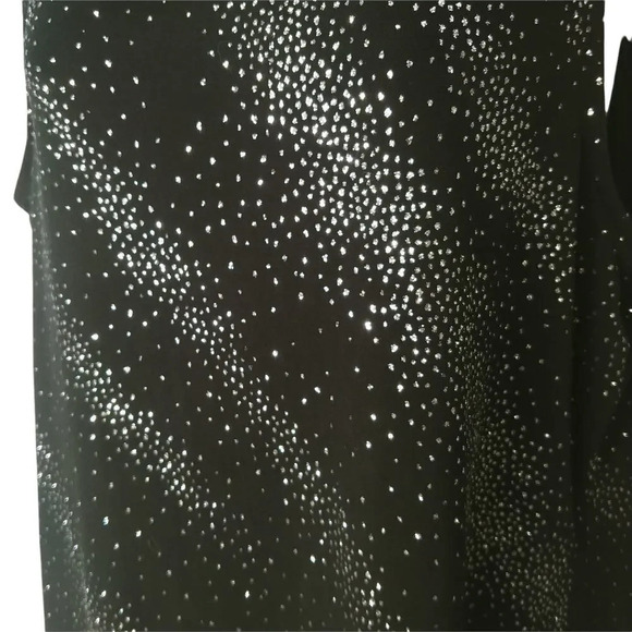 Laura Asymmetric Neckline  Black Glittery Dots on the diagonal XL - Picture 4 of 8
